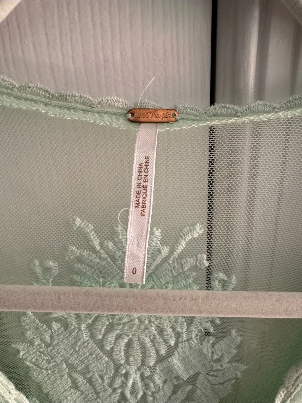 Free People Mint Green Lace Mini Dress